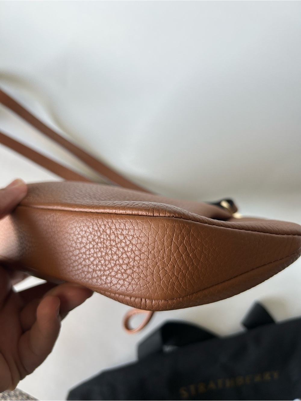 Strathberry Osette Crossbody Grain Tan Parisian Chic Quiet Luxury Leather - Picture 8 of 14